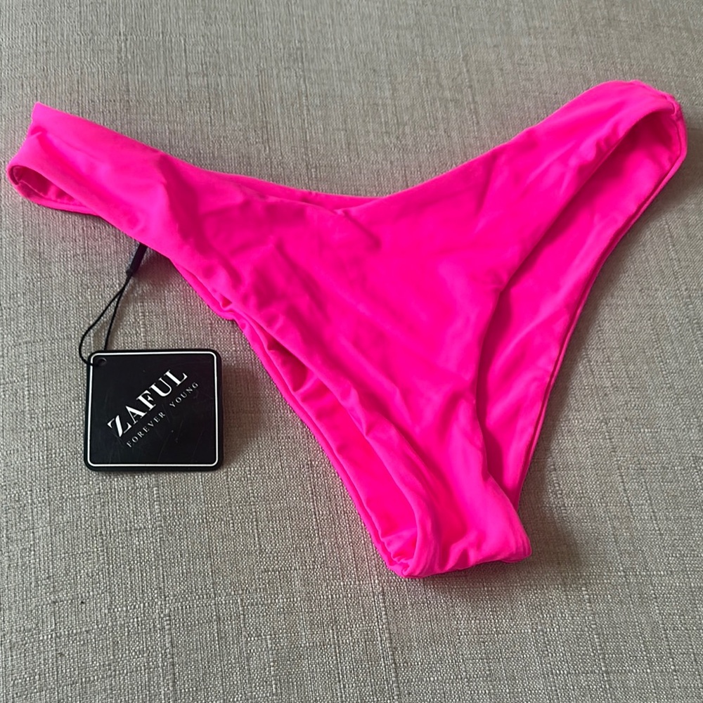 Zaful Pink High-Cut Bikini Bottom